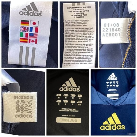 ADIDAS LA GALAXY AWAY JERSEY NAVY BLUE AND GOLD STRIPES MEDIUM - Picture 5 of 7